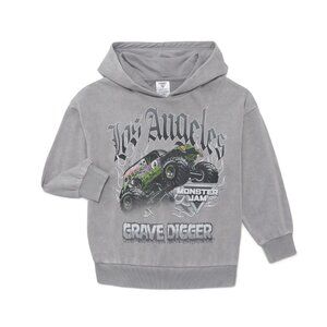 Monster Jam Boys' Grave Digger Graphic Hooded Sweatshirt Size XL (14-16) NWT